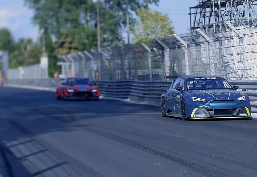 Voitures de course en piste, événement sportif